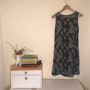 Reversible Tank Dress, Dark Green with Tan Detail